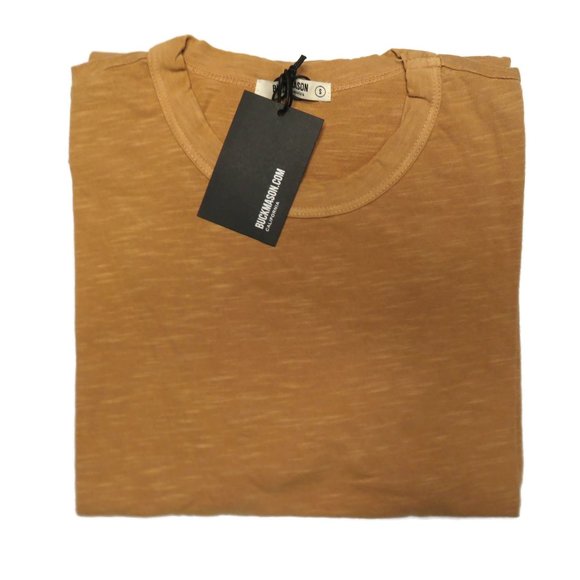 Buck Mason Mens Slub T-Shirt Curved Hem Crew S/S - Picture 9 of 12